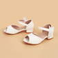 Girl's Flower Girl Shoes Wedding Faux Leather Peep Toe Low Heel Shoes 