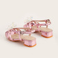 Girl's Sandals Daily Party Crystal Faux Leather Open Toe Low Heel Shoes 