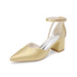 Femmes chaussures de mariage satiné talon bloc bout pointu talons de mariage chaussures de demoiselle d'honneur élégante mariage travail fête prom soirée chaussures 