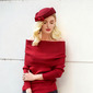 Women's Vintage Winter Wool Beret Hats With Bow  