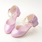 Girl's Sandals Flower Girl Shoes Wedding Daily Party Beach Pearl Rhinestone Faux Leather Round Toe Low Heel Shoes 
