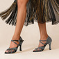 Women's Latin Shoes Rhinestone High Heel Satin Indoor Dance Shoes 