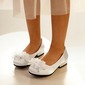 Girl's pumps bloemenmeisje schoenen huwelijk feest junior bruidsmeisje schoenen bloem satijn ronde neus low heel schoenen 