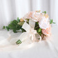 Artificial Wedding Flowers Cascade Silk Cloth Roses Bridal Bouquets 