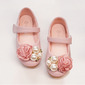 Girl's Flats Flower Girl Shoes Wedding Party Mary Jane Flower Pearl Faux Leather Round Toe Flat Heel Shoes 