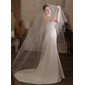 Pearl Butterfly Cut Edge Single Tier Bridal Cathedral Length 118" Wedding Veils 