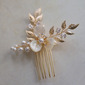 Wedding Headpiece Pearl Flower Hair Comb Set 