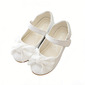 Chaussures plates filles mariage nœud papillon cuir verni bout rond talon plat chaussures