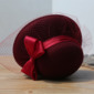 Elegant Winter Bow Veil Wool Wedding Cloche Hats 