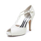 Women's Wedding Shoes Lace Satin High Heel Platform Peep Toe Wedding Sandals Bridal Shoes Bridesmaid Shoes Elegant Vintage Wedding Shoes 