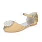 Girl's Flower Girl Shoes Wedding Pearl Satin Round Toe Flat Heel Shoes 