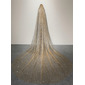 Sequin Cut Edge Single Tier Bridal Cathedral Length 118" Wedding Veils 