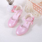 Girl's Flower Girl Shoes Wedding Party Bowknot Pearl Rhinestone Faux Leather Round Toe Low Heel Shoes 